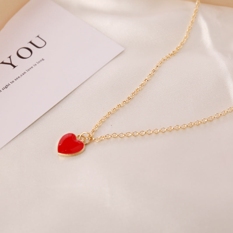 Wholesale Valentine's Day Love Double Sided Oil Drop Necklace